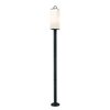 Z-Lite Sana 3 Light Outdoor Post Mounted Fixture, Black & White Opal 593PHBR-567P-BK